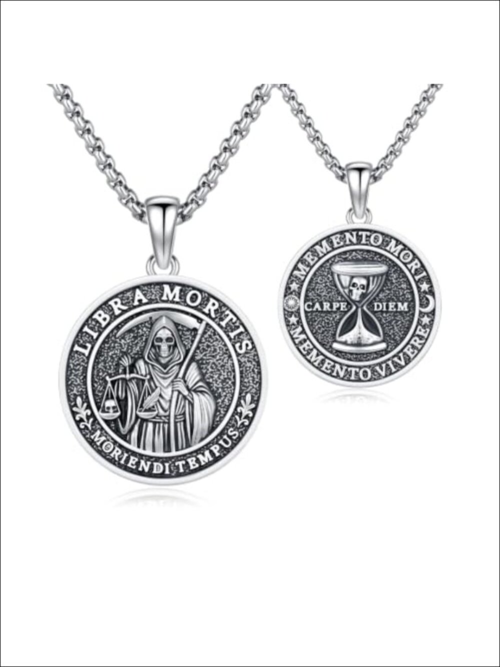 Memento Mori Skull Pendant Necklace Gothic Stainless Steel Gift
